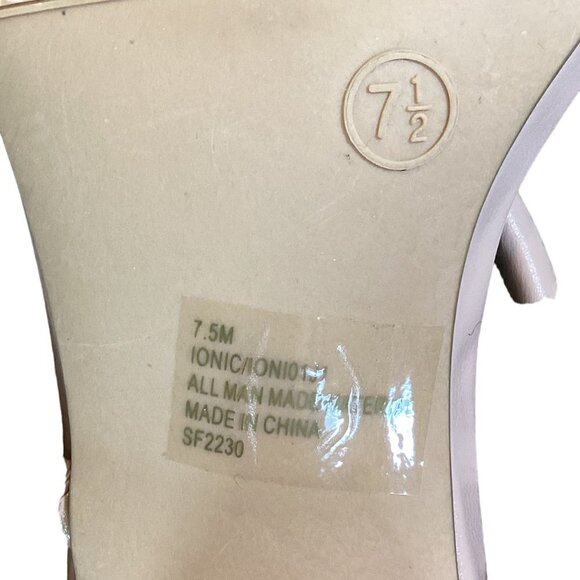 Madden Girl/Steve Madden Nude/Blush Pink Block Heel Strappy Sandal 7.5M #273D - Picture 7 of 8